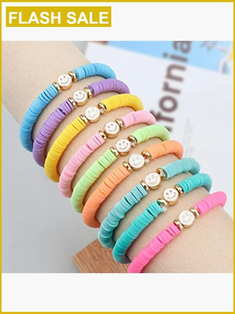 Stackable Boho Friendship Bracelets Set - Surfer Stretch Bracelets for Teen